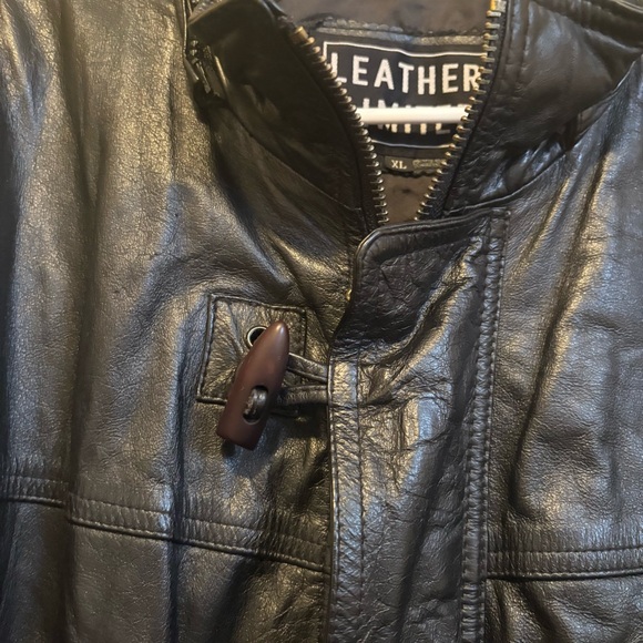 Vintage Leather Limited Black Leather Bomber Moto Jacket Mens XL bikercore vtg - Picture 7 of 12